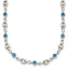 Polished Blue Cubic Zirconia Anchor Stainless Steel Necklace 4.35mm