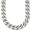 Polished Cubic Zirconia Stainless Steel Cable Chain Necklace 12mm