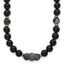 Antiqued Multi-color Onyx Stainless Steel Necklace 22in