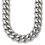 Polished Cubic Zirconia Cross Stainless Steel Curb Chain Necklace 12mm