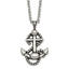 Antiqued Anchor Stainless Steel Cable Chain Necklace 3.6mm