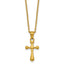 Gold-Tone Polished Cross Stainless Steel Cable Chain Necklace