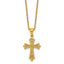 Gold-Tone Polished Cross Stainless Steel Cable Chain Necklace 20in