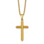 Gold-Tone Polished Cross Stainless Steel Cable Chain Necklace 24in