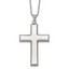 Polished Cross Stainless Steel Ball (Beaded) Chain Necklace