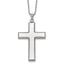 Cross Beaded Necklace in Stainless Steel, 22 Inch - Sophia Jewelers