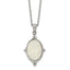 Oval Druzy Necklace in Stainless Steel with Extender, 17.8 Inch - Sophia Jewelers