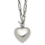 Polished Heart Stainless Steel Open Link Chain Necklace 4.6mm