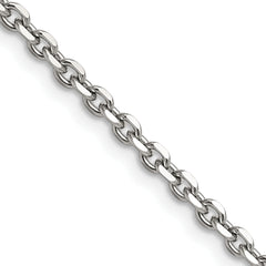 Chisel Stainless Steel Polished 3.4mm 22 inch Cable Chain