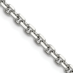 Chisel Stainless Steel Polished 4.3mm 24 inch Cable Chain