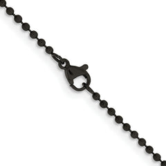 Chisel Stainless Steel Polished Black IP-plated 2mm 30 inch Ball Chain