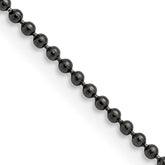 Chisel Stainless Steel Polished Black IP-plated 2mm 30 inch Ball Chain