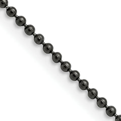 Chisel Stainless Steel Polished Black IP-plated 2mm 30 inch Ball Chain