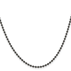 Chisel Stainless Steel Polished Black IP-plated 2.4mm 24 inch Ball Chain