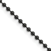 Chisel Stainless Steel Polished Black IP-plated 2.4mm 24 inch Ball Chain