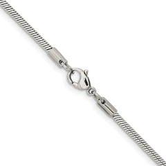 Chisel Stainless Steel Polished 2.4mm 24 inch Snake Chain