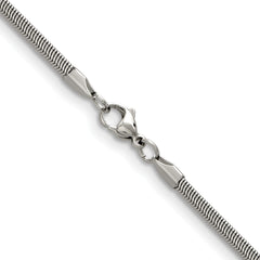 Chisel Stainless Steel Polished 4.2mm 24 inch Flat Snake Chain