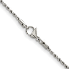Chisel Stainless Steel Polished 2.4mm 24 inch Rope Chain