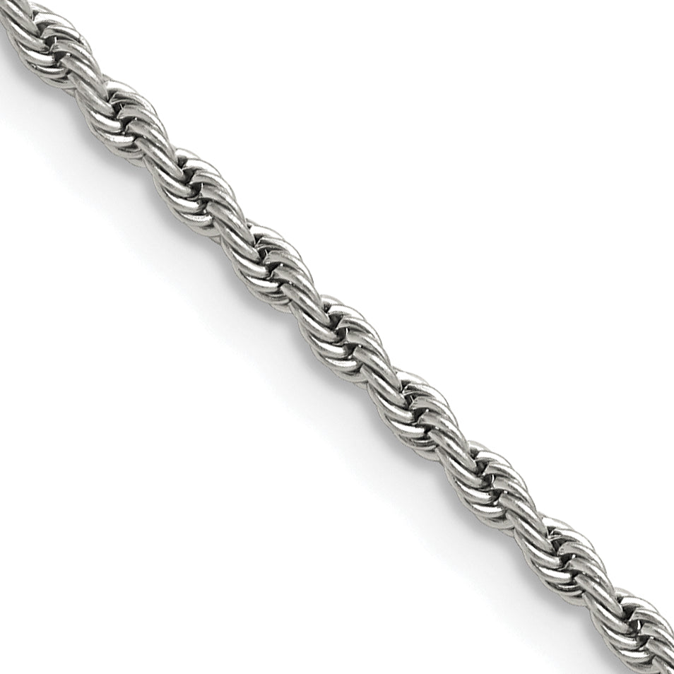 Chisel Stainless Steel Polished 2.4mm 24 inch Rope Chain