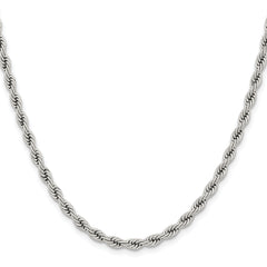 Chisel Stainless Steel Polished 4mm 24 inch Rope Chain