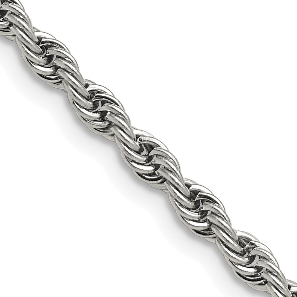 Chisel Stainless Steel Polished 4mm 24 inch Rope Chain