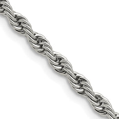 Chisel Stainless Steel Polished 4mm 24 inch Rope Chain