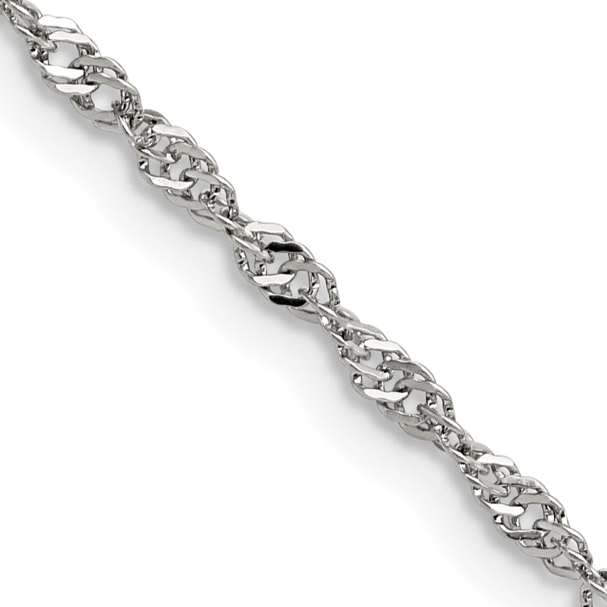 Chisel Stainless Steel Polished 2.5mm 20 inch Singapore Chain