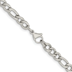 Chisel Stainless Steel Polished 5.3mm 20 inch Figaro Chain