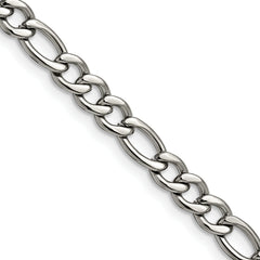 Chisel Stainless Steel Polished 5.3mm 20 inch Figaro Chain