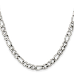 Chisel Stainless Steel Polished 6.3mm 22 inch Figaro Chain