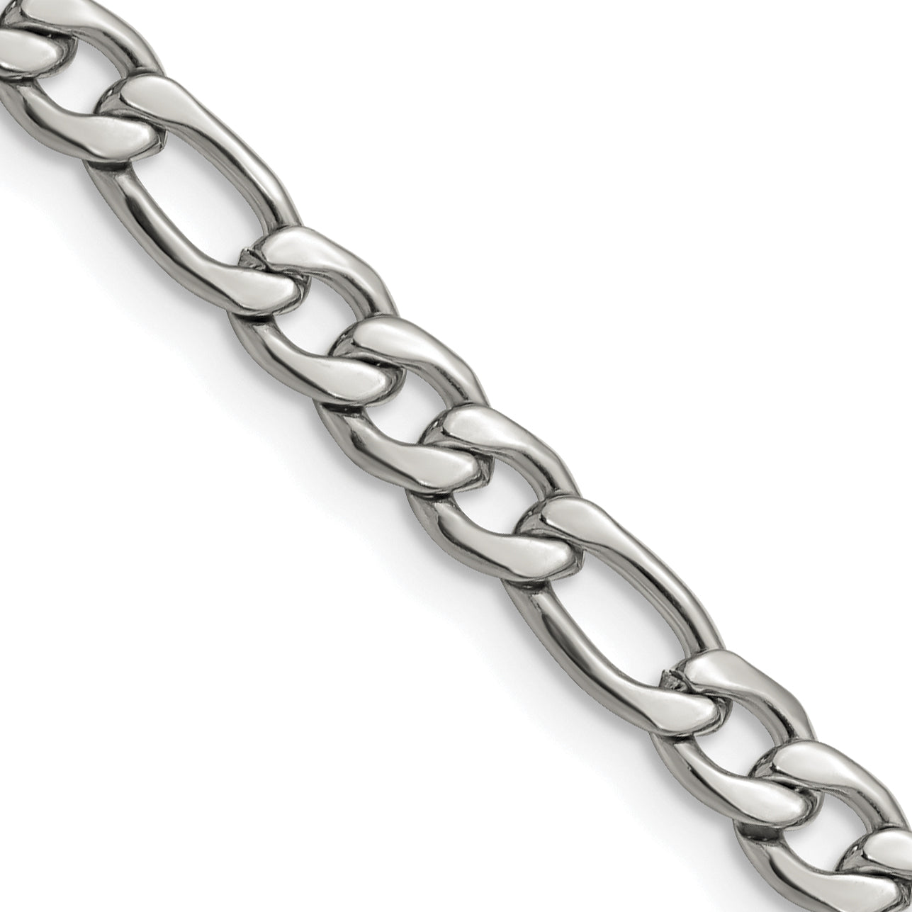 Chisel Stainless Steel Polished 6.3mm 22 inch Figaro Chain
