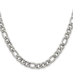 Chisel Stainless Steel Polished 6.75mm 22 inch Figaro Chain