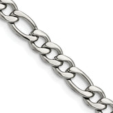 Chisel Stainless Steel Polished 6.75mm 22 inch Figaro Chain