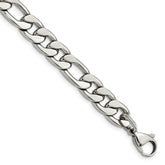 Chisel Stainless Steel Polished 8.75mm 8 inch Figaro Chain