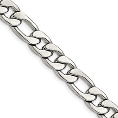 Chisel Stainless Steel Polished 8.75mm 22 inch Figaro Chain
