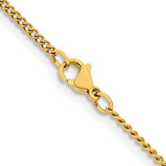 Chisel Stainless Steel Polished Yellow IP-plated 2.25mm 22 inch Round Curb Chain