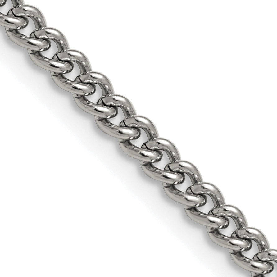 Chisel Stainless Steel Polished 4mm 24 inch Round Curb Chain