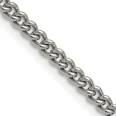 Chisel Stainless Steel Polished 4mm 24 inch Round Curb Chain