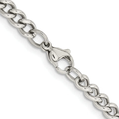 Chisel Stainless Steel Polished 5.3mm 24 inch Round Curb Chain