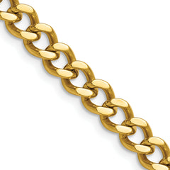 Chisel Stainless Steel Polished Yellow IP-plated 7.5mm 22 inch Curb Chain