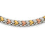 Stainless Steel Rose & Yellow IP-plated Polished & Satin Link Necklace