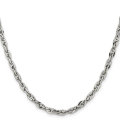 Chisel Stainless Steel Polished 4.2mm 24 inch Fancy Twisted Link Chain