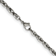 Chisel Stainless Steel Polished 4.2mm 24 inch Fancy Twisted Link Chain