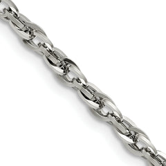 Chisel Stainless Steel Polished 4.2mm 24 inch Fancy Twisted Link Chain