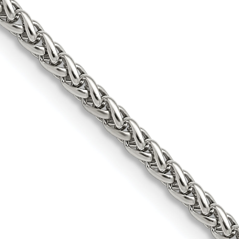 Chisel Stainless Steel Polished 3mm 22 inch Wheat Chain