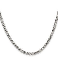 Chisel Stainless Steel Polished 4mm 22 inch Wheat Chain