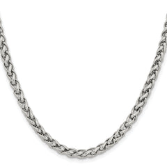Chisel Stainless Steel Polished 5mm 22 inch Wheat Chain