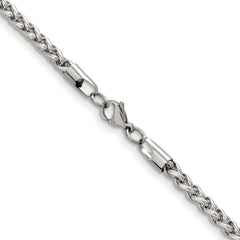 Chisel Stainless Steel Polished 5mm 22 inch Wheat Chain
