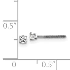14kw .15ct SI3 G-I Diamond Stud Thread on/off Post Earrings