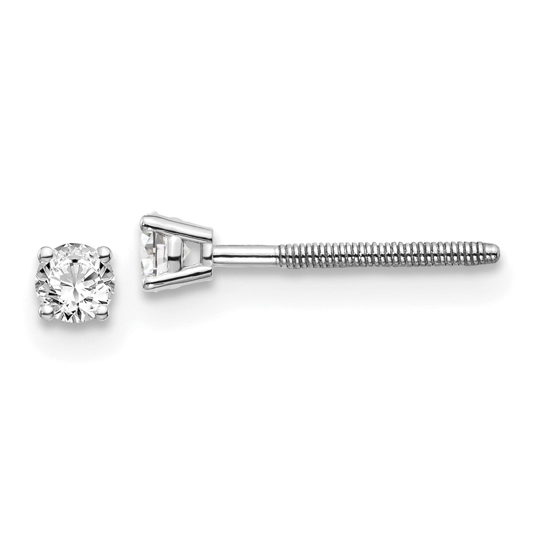 14kw .15ct SI3 G-I Diamond Stud Thread on/off Post Earrings